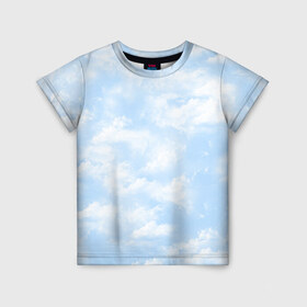 Детская футболка 3D с принтом Облака в Курске, 100% гипоаллергенный полиэфир | прямой крой, круглый вырез горловины, длина до линии бедер, чуть спущенное плечо, ткань немного тянется | ветер | воздух | лето | небо | облака | облако | осень | погода | релакс | спокойствие