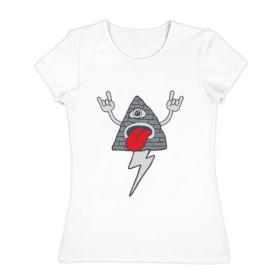 Женская футболка хлопок с принтом Треугольник в Курске, 100% хлопок | прямой крой, круглый вырез горловины, длина до линии бедер, слегка спущенное плечо | 