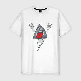 Мужская футболка премиум с принтом Треугольник в Курске, 92% хлопок, 8% лайкра | приталенный силуэт, круглый вырез ворота, длина до линии бедра, короткий рукав | 