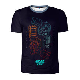Мужская футболка 3D спортивная с принтом Blade Runner 2049 в Курске, 100% полиэстер с улучшенными характеристиками | приталенный силуэт, круглая горловина, широкие плечи, сужается к линии бедра | Тематика изображения на принте: 2049 | blade runner | bladerunner