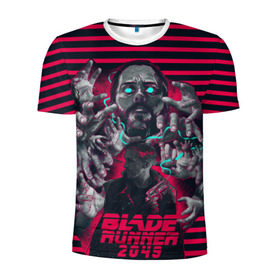 Мужская футболка 3D спортивная с принтом Blade Runner 2049 в Курске, 100% полиэстер с улучшенными характеристиками | приталенный силуэт, круглая горловина, широкие плечи, сужается к линии бедра | Тематика изображения на принте: 2049 | blade runner | bladerunner