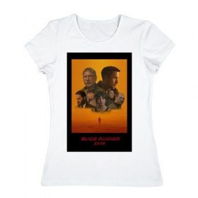 Женская футболка хлопок с принтом Blade Runner 2049 в Курске, 100% хлопок | прямой крой, круглый вырез горловины, длина до линии бедер, слегка спущенное плечо | 