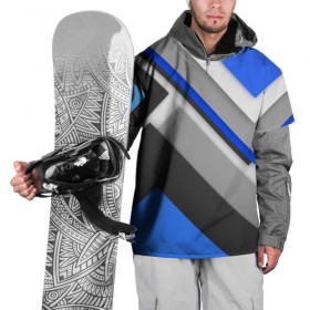 Накидка на куртку 3D с принтом Спортивная геометрия #7 в Курске, 100% полиэстер |  | геометрия | модные | синий | спорт | спортивные | фигуры | цвет | черный | черый