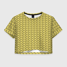 Женская футболка 3D укороченная с принтом ПеКа-фейс (YOBA) в Курске, 100% полиэстер | круглая горловина, длина футболки до линии талии, рукава с отворотами | peka face | pekaface | пека | фасе