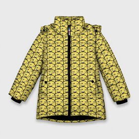 Зимняя куртка для девочек 3D с принтом ПеКа-фейс (YOBA) в Курске, ткань верха — 100% полиэстер; подклад — 100% полиэстер, утеплитель — 100% полиэстер. | длина ниже бедра, удлиненная спинка, воротник стойка и отстегивающийся капюшон. Есть боковые карманы с листочкой на кнопках, утяжки по низу изделия и внутренний карман на молнии. 

Предусмотрены светоотражающий принт на спинке, радужный светоотражающий элемент на пуллере молнии и на резинке для утяжки. | peka face | pekaface | пека | фасе