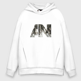 Мужское худи Oversize хлопок с принтом AWOLNATION в Курске, френч-терри — 70% хлопок, 30% полиэстер. Мягкий теплый начес внутри —100% хлопок | боковые карманы, эластичные манжеты и нижняя кромка, капюшон на магнитной кнопке | 