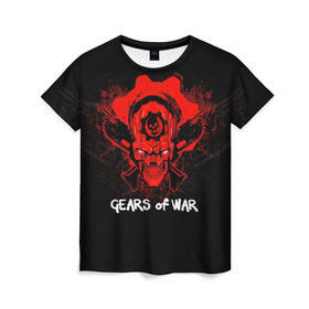 Женская футболка 3D с принтом Gears of War в Курске, 100% полиэфир ( синтетическое хлопкоподобное полотно) | прямой крой, круглый вырез горловины, длина до линии бедер | 
