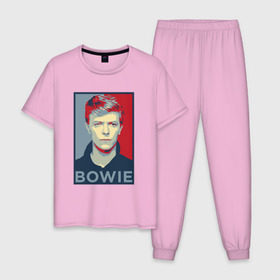 Мужская пижама хлопок с принтом David Bowie в Курске, 100% хлопок | брюки и футболка прямого кроя, без карманов, на брюках мягкая резинка на поясе и по низу штанин
 | bowie | david | альтернативный | арт | боуи | глэм | джаз | дэвид | музыка | музыкант | певец | поп | попрок | психоделический | рок | соул | хард | хардрок | экспериментальный | электронная | эмбиент
