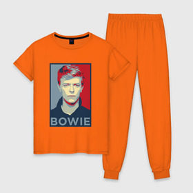 Женская пижама хлопок с принтом David Bowie в Курске, 100% хлопок | брюки и футболка прямого кроя, без карманов, на брюках мягкая резинка на поясе и по низу штанин | bowie | david | альтернативный | арт | боуи | глэм | джаз | дэвид | музыка | музыкант | певец | поп | попрок | психоделический | рок | соул | хард | хардрок | экспериментальный | электронная | эмбиент