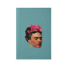 Обложка для паспорта матовая кожа с принтом Фрида в Курске, натуральная матовая кожа | размер 19,3 х 13,7 см; прозрачные пластиковые крепления | автопортрет | испания | кало | мексика | портрет | художница
