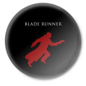 Значок с принтом Blade Runner в Курске,  металл | круглая форма, металлическая застежка в виде булавки | 2049 | blade runner | bladerunner