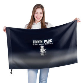 Флаг 3D с принтом Linkin Park и Hollywood Undead в Курске, 100% полиэстер | плотность ткани — 95 г/м2, размер — 67 х 109 см. Принт наносится с одной стороны | 
