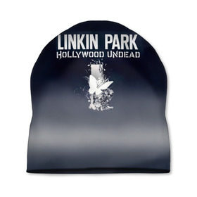 Шапка 3D с принтом Linkin Park и Hollywood Undead в Курске, 100% полиэстер | универсальный размер, печать по всей поверхности изделия | 