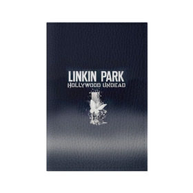 Обложка для паспорта матовая кожа с принтом Linkin Park и Hollywood Undead в Курске, натуральная матовая кожа | размер 19,3 х 13,7 см; прозрачные пластиковые крепления | 