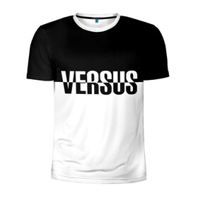 Мужская футболка 3D спортивная с принтом VERSUS в Курске, 100% полиэстер с улучшенными характеристиками | приталенный силуэт, круглая горловина, широкие плечи, сужается к линии бедра | battle | hip hip | rap | versus | батл | версус | реп | хип хоп