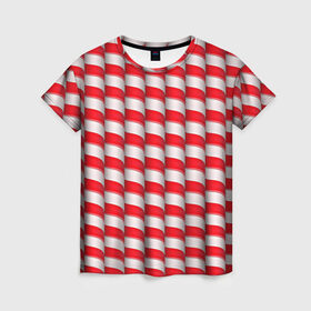 Женская футболка 3D с принтом Sweet sticks в Курске, 100% полиэфир ( синтетическое хлопкоподобное полотно) | прямой крой, круглый вырез горловины, длина до линии бедер | sweet | конфеты | палочка | сладость