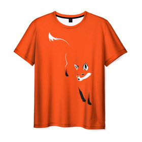 Мужская футболка 3D с принтом Лисица в Курске, 100% полиэфир | прямой крой, круглый вырез горловины, длина до линии бедер | Тематика изображения на принте: зверь | лис | лиса | лисица | лисонька | рыжая | хищник