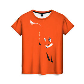 Женская футболка 3D с принтом Лисица в Курске, 100% полиэфир ( синтетическое хлопкоподобное полотно) | прямой крой, круглый вырез горловины, длина до линии бедер | зверь | лис | лиса | лисица | лисонька | рыжая | хищник