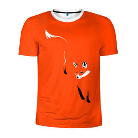 Мужская футболка 3D спортивная с принтом Лисица в Курске, 100% полиэстер с улучшенными характеристиками | приталенный силуэт, круглая горловина, широкие плечи, сужается к линии бедра | зверь | лис | лиса | лисица | лисонька | рыжая | хищник