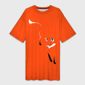 Платье-футболка 3D с принтом Лисица в Курске,  |  | зверь | лис | лиса | лисица | лисонька | рыжая | хищник