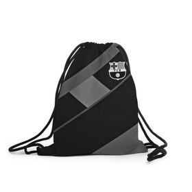 Рюкзак-мешок 3D с принтом FC Barcelona gray collection в Курске, 100% полиэстер | плотность ткани — 200 г/м2, размер — 35 х 45 см; лямки — толстые шнурки, застежка на шнуровке, без карманов и подкладки | fc barcelona | мяч | спорт | футбол | чеппионат