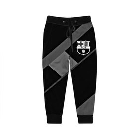 Детские брюки 3D с принтом FC Barcelona gray collection в Курске, 100% полиэстер | манжеты по низу, эластичный пояс регулируется шнурком, по бокам два кармана без застежек, внутренняя часть кармана из мелкой сетки | fc barcelona | мяч | спорт | футбол | чеппионат