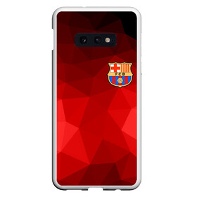 Чехол для Samsung S10E с принтом FC Barcelona red polygon 2018 в Курске, Силикон | Область печати: задняя сторона чехла, без боковых панелей | fc barcelona | мяч | спорт | футбол | чеппионат