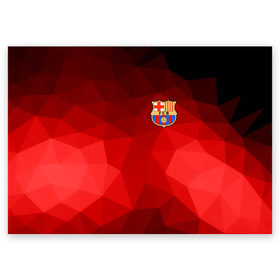 Поздравительная открытка с принтом FC Barcelona red polygon 2018 в Курске, 100% бумага | плотность бумаги 280 г/м2, матовая, на обратной стороне линовка и место для марки
 | fc barcelona | мяч | спорт | футбол | чеппионат