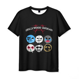 Мужская футболка 3D с принтом Hollywood Undead маски в Курске, 100% полиэфир | прямой крой, круглый вырез горловины, длина до линии бедер | charlie scene | danny | funny man | hollywood | j dog | johnny 3 tears | undead | альтернативный | андед | голивуд | голливудская | группа | кранккор | метал | нежить | ню | реп | рок | рэп | рэпкор