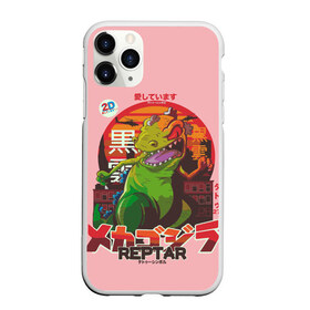 Чехол для iPhone 11 Pro матовый с принтом Годзилла в Курске, Силикон |  | lizard | raptor | reptar | t rex  dino | годзила | годзилла | динозавр | иероглифы | монстр | япония | ящер