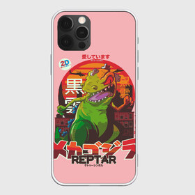 Чехол для iPhone 12 Pro Max с принтом Годзилла в Курске, Силикон |  | Тематика изображения на принте: lizard | raptor | reptar | t rex  dino | годзила | годзилла | динозавр | иероглифы | монстр | япония | ящер