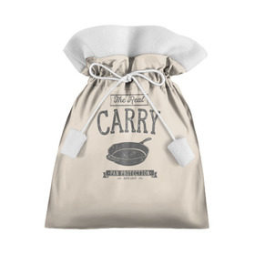 Подарочный 3D мешок с принтом The Real Carry - Pan Protectio в Курске, 100% полиэстер | Размер: 29*39 см | Тематика изображения на принте: battlegrounds | playerunknowns | pubg | пубг | сковородка
