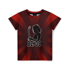 Детская футболка 3D с принтом Солист AC/DC в Курске, 100% гипоаллергенный полиэфир | прямой крой, круглый вырез горловины, длина до линии бедер, чуть спущенное плечо, ткань немного тянется | Тематика изображения на принте: ac dc | acdc | австралийская | альбом | ангус янг | блюз рок | гитара | головы | группа | крис слэйд | музыканты | надпись | певцы | рок | рок н ролл | стиви янг | хард рок | эксл роуз