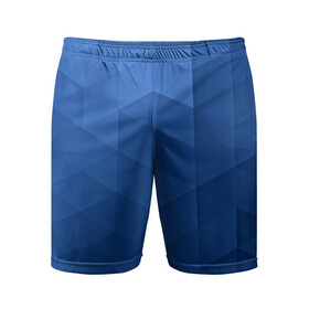 Мужские шорты 3D спортивные с принтом trianse blue в Курске,  |  | Тематика изображения на принте: abstraction | абстракция | геометрия | грани | полигоны | сочетания | треугольники