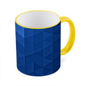 Кружка 3D с принтом trianse blue в Курске, керамика | ёмкость 330 мл | Тематика изображения на принте: abstraction | абстракция | геометрия | грани | полигоны | сочетания | треугольники