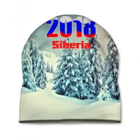 Шапка 3D с принтом SIBERIA 2018 в Курске, 100% полиэстер | универсальный размер, печать по всей поверхности изделия | Тематика изображения на принте: 