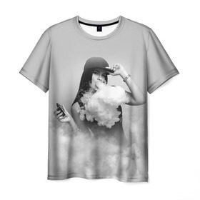 Мужская футболка 3D с принтом Vape girl в Курске, 100% полиэфир | прямой крой, круглый вырез горловины, длина до линии бедер | 