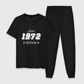 Мужская пижама хлопок с принтом limited edition 1972 в Курске, 100% хлопок | брюки и футболка прямого кроя, без карманов, на брюках мягкая резинка на поясе и по низу штанин
 | 1972 | день рождения | подарок | праздник