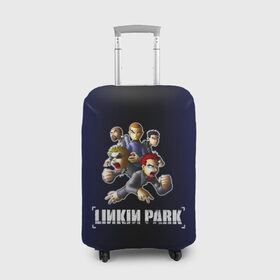 Чехол для чемодана 3D с принтом Группа Linkin Park в Курске, 86% полиэфир, 14% спандекс | двустороннее нанесение принта, прорези для ручек и колес | 