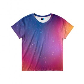 Детская футболка 3D с принтом Космическая абстракция в Курске, 100% гипоаллергенный полиэфир | прямой крой, круглый вырез горловины, длина до линии бедер, чуть спущенное плечо, ткань немного тянется | pattern | абстракция | арт | вселенная | звезды | космос | узор