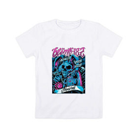 Детская футболка хлопок с принтом Заяц Blink-182 в Курске, 100% хлопок | круглый вырез горловины, полуприлегающий силуэт, длина до линии бедер | Тематика изображения на принте: 