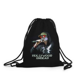 Рюкзак-мешок 3D с принтом J-Dog группа Hollywood Undead в Курске, 100% полиэстер | плотность ткани — 200 г/м2, размер — 35 х 45 см; лямки — толстые шнурки, застежка на шнуровке, без карманов и подкладки | 