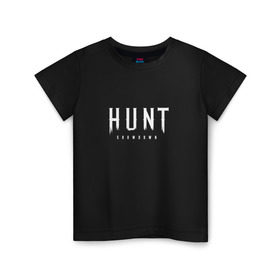 Детская футболка хлопок с принтом Hunt: Showdown White Logo в Курске, 100% хлопок | круглый вырез горловины, полуприлегающий силуэт, длина до линии бедер | crytek | game | hunt | hunt: showdown | hunter | monsters | showdown | игра | крайтек | охота | столкновение