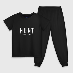 Детская пижама хлопок с принтом Hunt: Showdown White Logo в Курске, 100% хлопок |  брюки и футболка прямого кроя, без карманов, на брюках мягкая резинка на поясе и по низу штанин
 | crytek | game | hunt | hunt: showdown | hunter | monsters | showdown | игра | крайтек | охота | столкновение