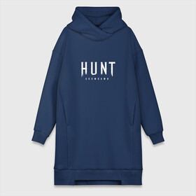 Платье-худи хлопок с принтом Hunt: Showdown White Logo в Курске,  |  | Тематика изображения на принте: crytek | game | hunt | hunt: showdown | hunter | monsters | showdown | игра | крайтек | охота | столкновение
