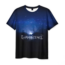 Мужская футболка 3D с принтом Evanescence звездное небо в Курске, 100% полиэфир | прямой крой, круглый вырез горловины, длина до линии бедер | evanescence | альтернативный | готик | группа | джен маджура | исчезновение | метал | ню | рок | синий | тим маккорд | трой маклоухорн | уилл хант | хард | эванесенс | эми ли