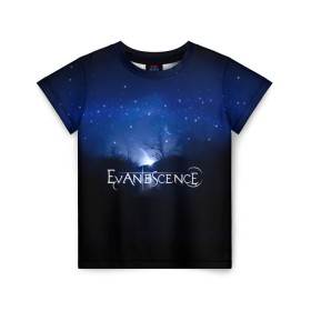 Детская футболка 3D с принтом Evanescence звездное небо в Курске, 100% гипоаллергенный полиэфир | прямой крой, круглый вырез горловины, длина до линии бедер, чуть спущенное плечо, ткань немного тянется | evanescence | альтернативный | готик | группа | джен маджура | исчезновение | метал | ню | рок | синий | тим маккорд | трой маклоухорн | уилл хант | хард | эванесенс | эми ли