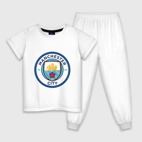 Детская пижама хлопок с принтом Manchester City в Курске, 100% хлопок |  брюки и футболка прямого кроя, без карманов, на брюках мягкая резинка на поясе и по низу штанин
 | citi | city | manchester | siti | англия | болельщик | горожане | гостевая | манчестер | сити | фанат | форма | футбольная
