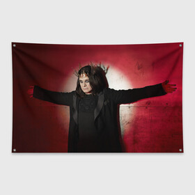 Флаг-баннер с принтом Оззи Осборн в Курске, 100% полиэстер | размер 67 х 109 см, плотность ткани — 95 г/м2; по краям флага есть четыре люверса для крепления | black sabbath | ozzy osbourne | оззи осборн