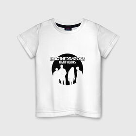 Детская футболка хлопок с принтом Imagine Dragons, night visions в Курске, 100% хлопок | круглый вырез горловины, полуприлегающий силуэт, длина до линии бедер | 